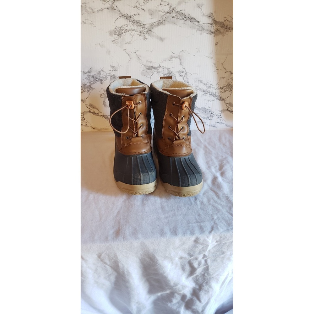 Jands‎ Duck Boots. Womens 7.5  Navy And Brown. Fleece Lined. Waterproof